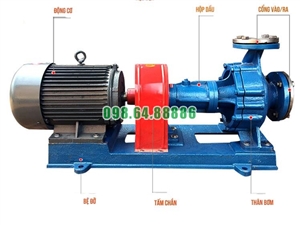 Bơm ly tâm dầu tải nhiệt RY125-80-160 Lưu lượng 160 m3/h, công suất 22 kW, cột áp 50 m